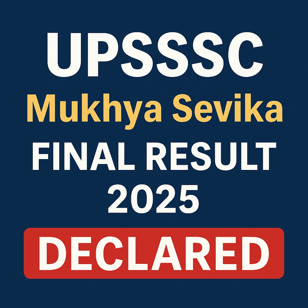 UPSSSC Mukhya Sevika Final Result 2025 Declared