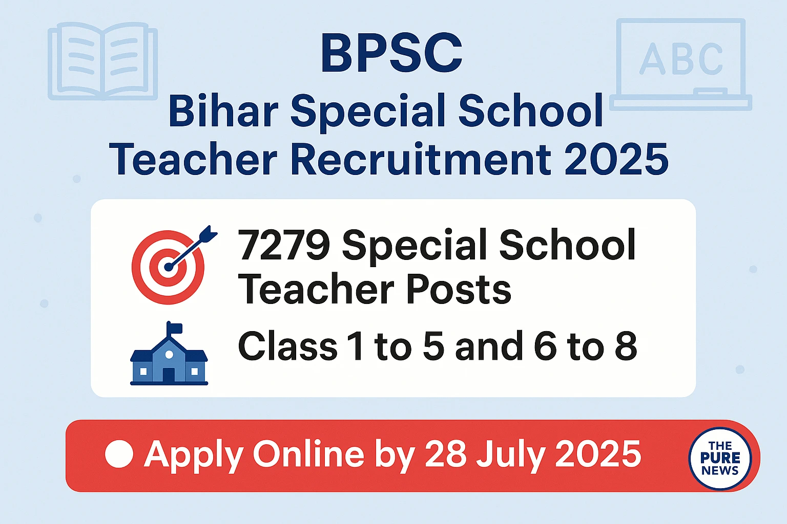 BPSC Bihar Special School Teacher Recruitment 2025 Apply Online for 7279 Posts | Class 1–5 & 6–8 Vacancies